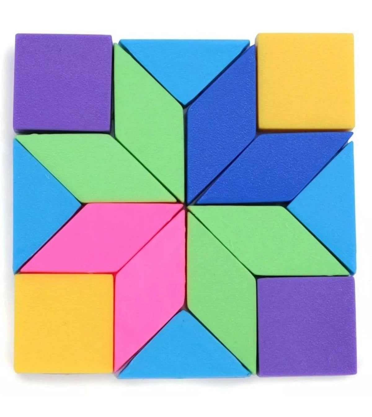 Colorful geometric puzzle blocks for kids toys, ideal for ages 3-6 years, promoting creativity and problem-solving