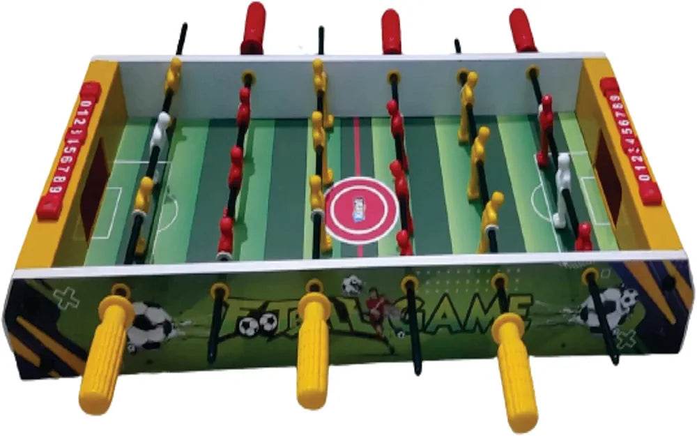 T-Rex the toyland Sitamarhi junior football board game with yellow and red player rods and green field