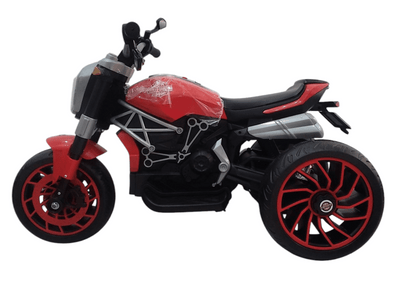 Red ride-on bike for kids with stylish design, suitable for ages 3-6 years