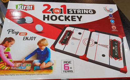 Kirat 2 in 1 string hockey and ludo game set indoor toy for children age 6 and up