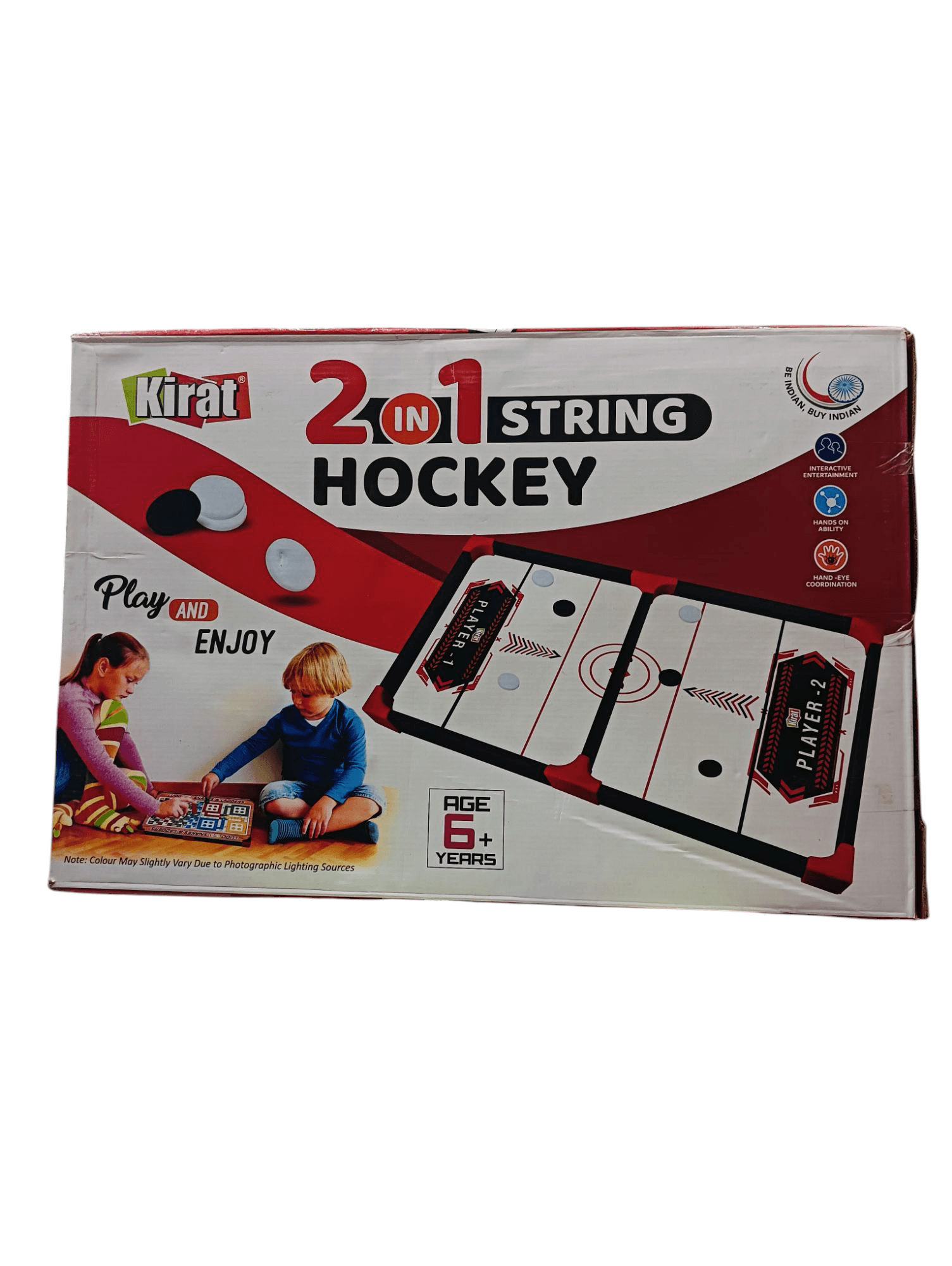 Kirat 2 in 1 string hockey and ludo game set for indoor play for children age 6 and up