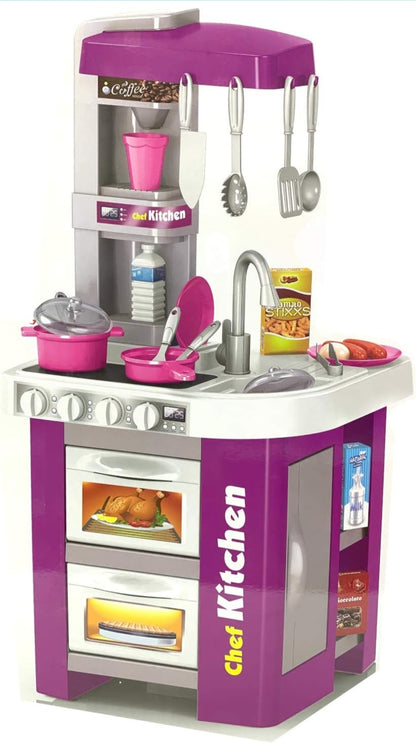 Purple kitchen toy set with realistic features and accessories for imaginative play, suitable for kids