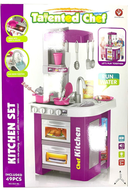 Purple kitchen toy kitchen toy set for ages 3 and up with play food and accessories