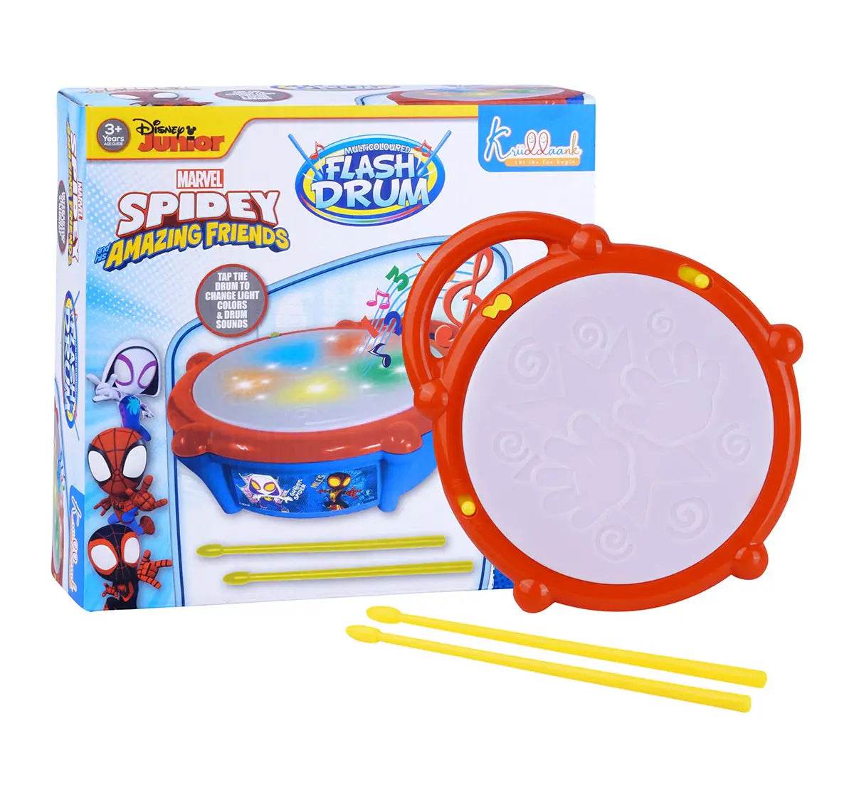 Kriiddaank Flash Drum Spiderman Age 3Y+ - T-Rex the toyland Sitamarhi