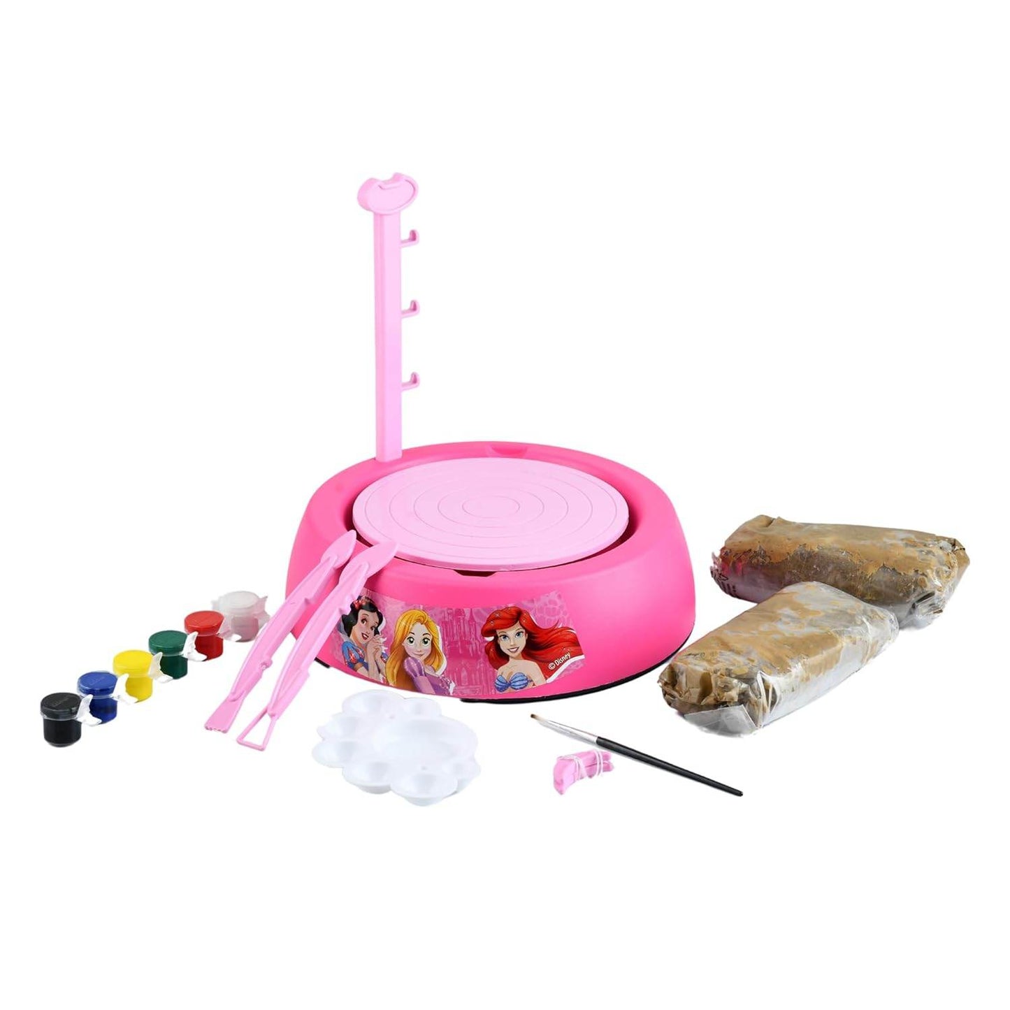 Kriiddaank Princess Kids Pottery Wheel Battery Operated with Molding Clay & Painting Kit Learning and Education Multicolor Board Game Toys for Kids - T-Rex the toyland Sitamarhi