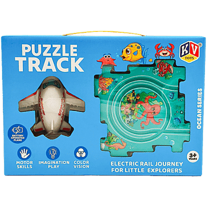 KV Toys ocean-themed track train Amtrak set for kids aged 3 and up with puzzle pieces for imaginative play