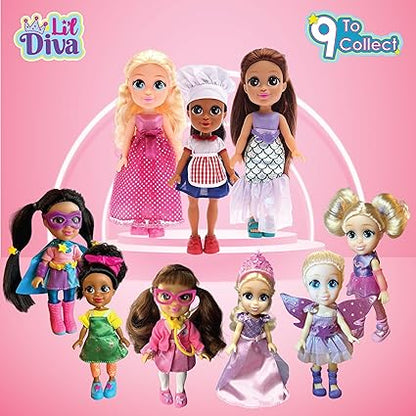 Set of preschool princess doll with accessories featuring diverse characters in colorful outfits