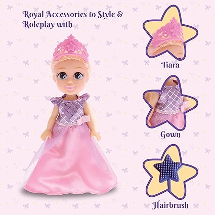 Preschool princess doll with accessories including pink tiara gown and hairbrush from T-Rex the toyland Sitamarhi