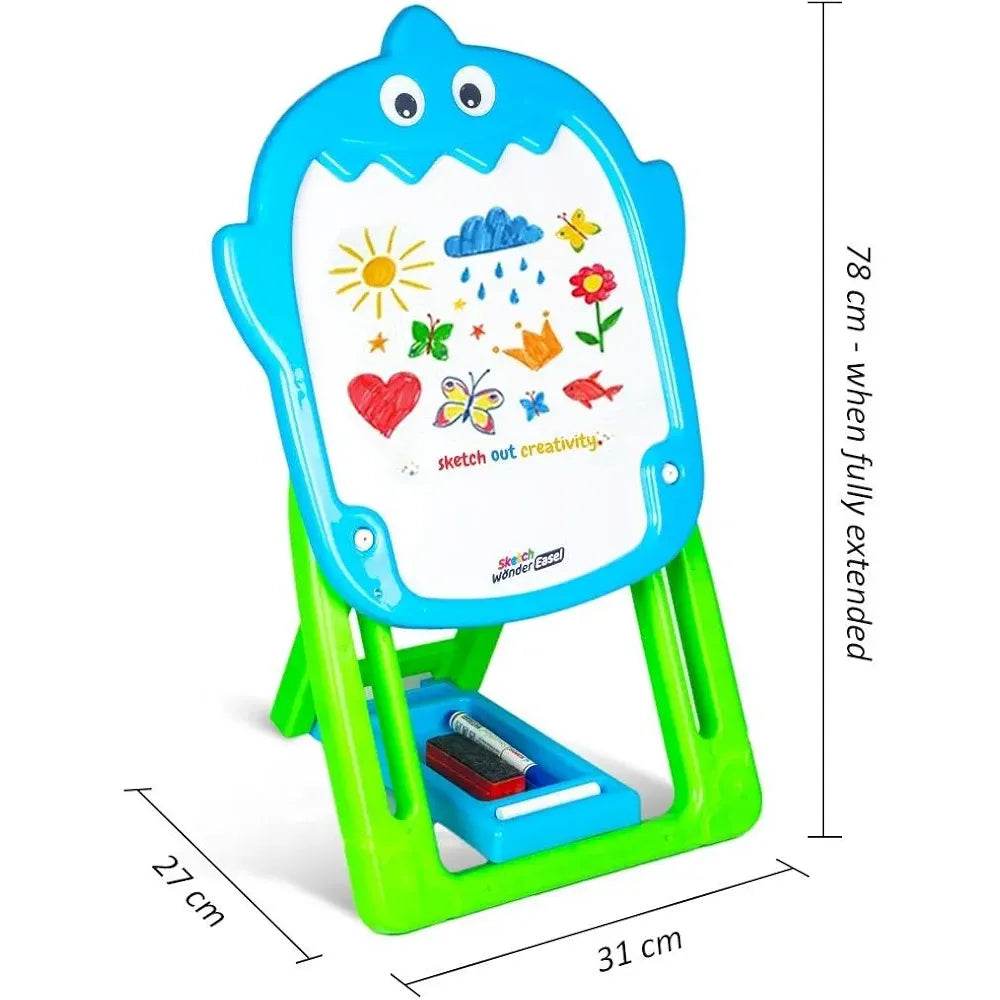 T-Rex the toyland double sided easel for kids with colorful drawing board and marker tray