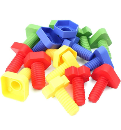 Colorful plastic nuts and bolts from educational construction toy set 90 pieces by T-Rex the toyland Sitamarhi