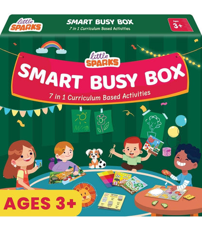 Little Sparks Smart Busy Box preschool activity kit 3-6 years with 7 curriculum based activities