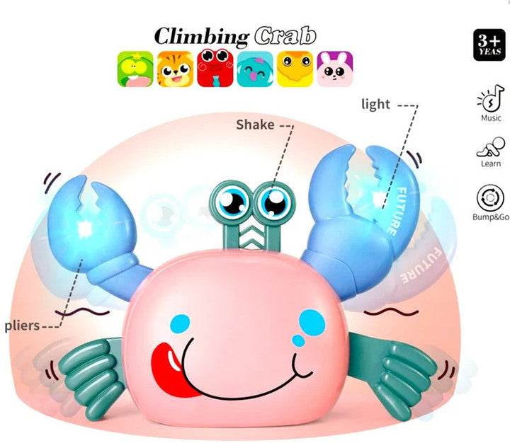 LUMO musical battery operated crab toy for kids with lights and shaking claws