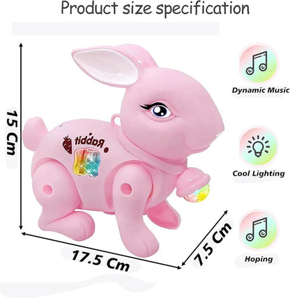 LUMO pink dancing rabbit toy for kids with dynamic music and cool lighting features