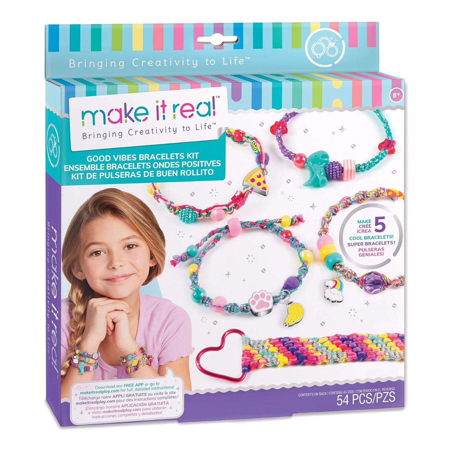 DIY charm bracelet kit for kids by T-Rex the toyland featuring colorful beads and bracelets for creativity