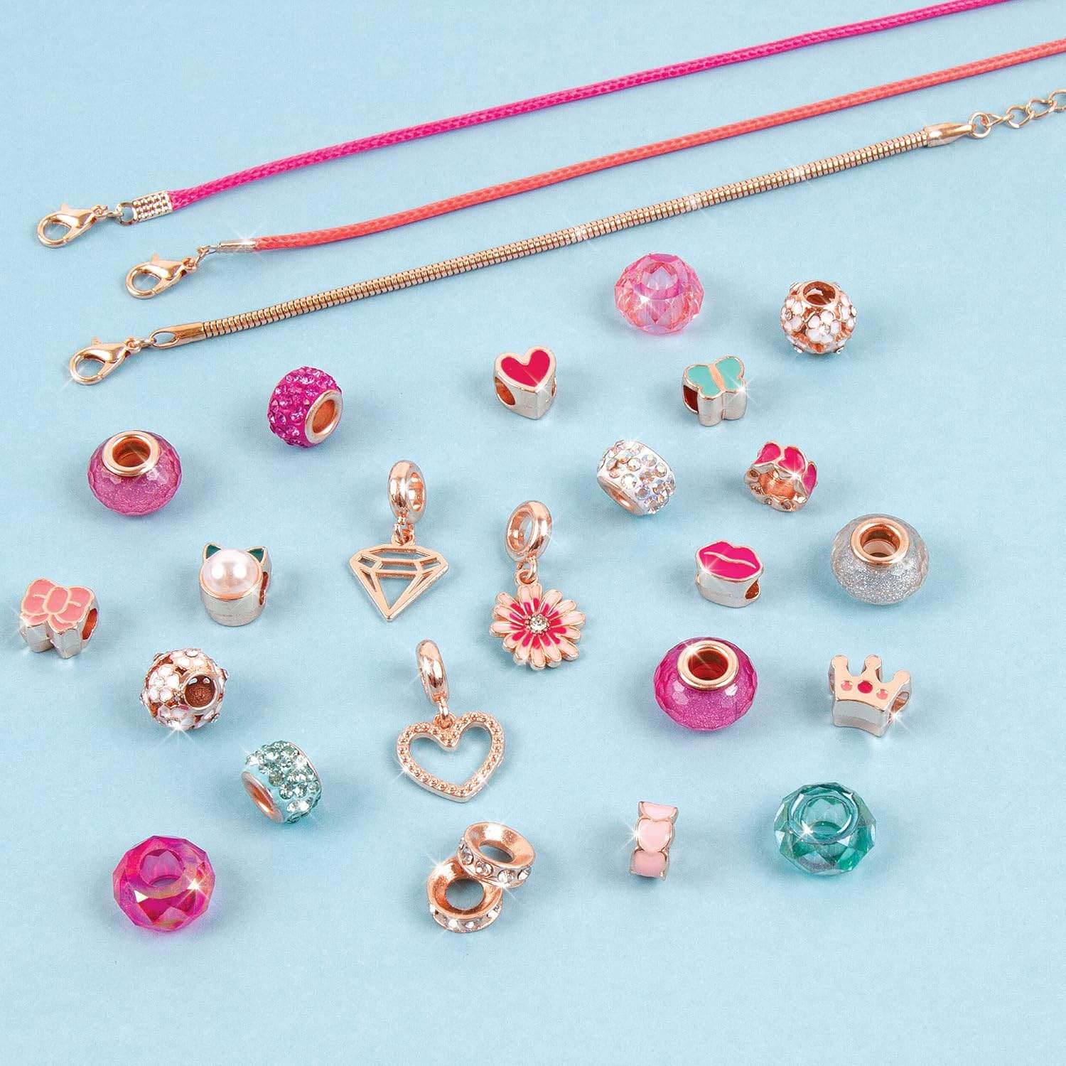 DIY charm bracelet kit for kids with colorful beads charms and adjustable chains from T-Rex the toyland Sitamarhi