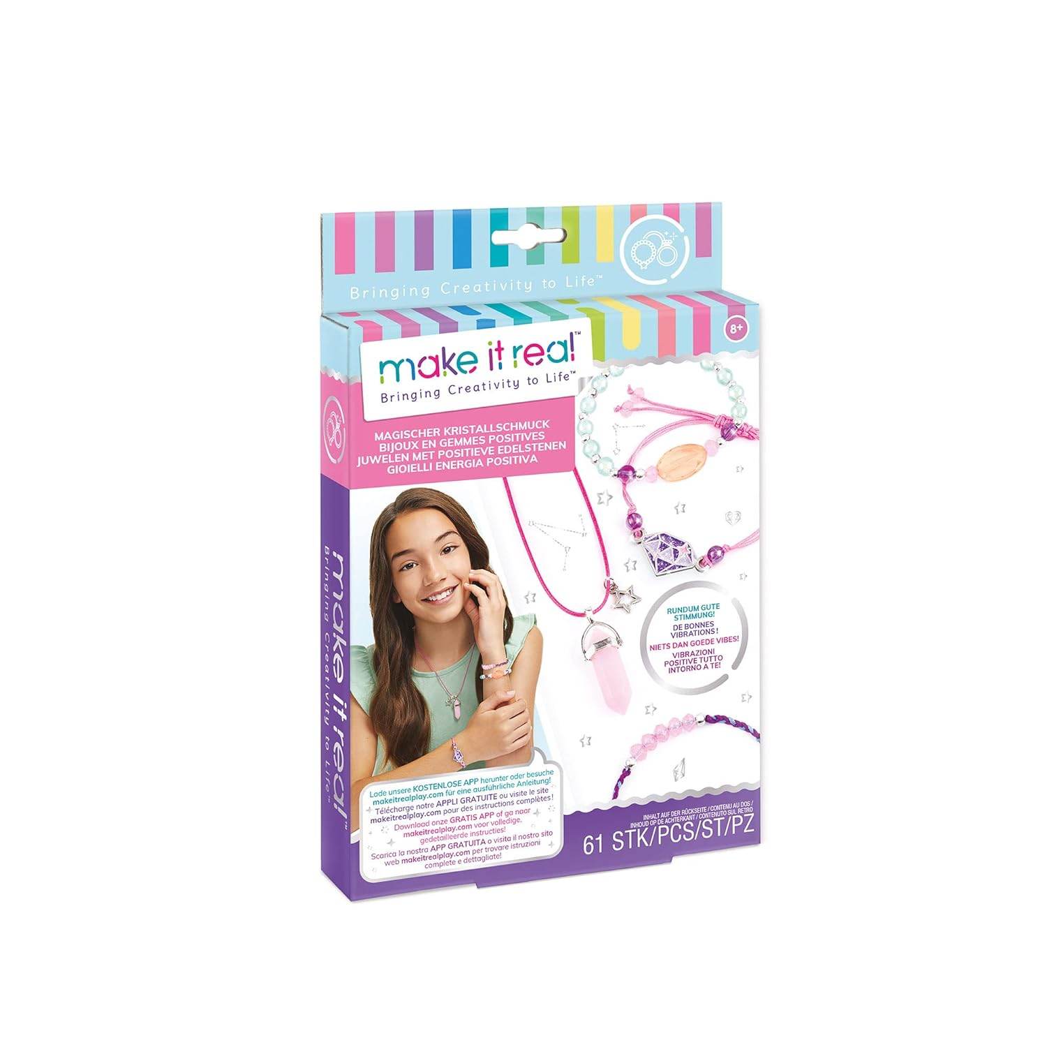 DIY jewelry kit for girls by T-Rex the toyland Sitamarhi with 61 pieces for creative bracelet making