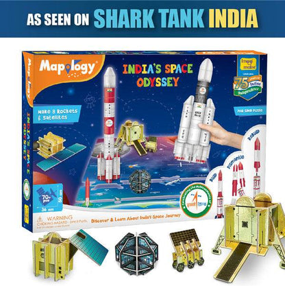 Educational space toy set by T-Rex the toyland Sitamarhi featuring rockets and satellites from India's space odyssey