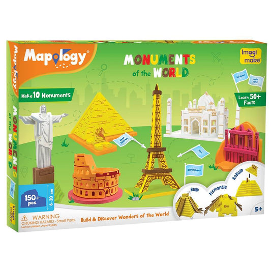 Mapology educational monuments puzzle for kids with 10 world monuments and 150 pieces