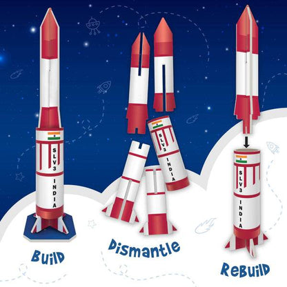 Educational solar system toys rocket model kit showing build dismantle and rebuild steps