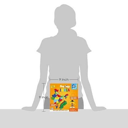India map puzzle for kids by T-Rex the toyland Sitamarhi showing colorful puzzle pieces and educational packaging