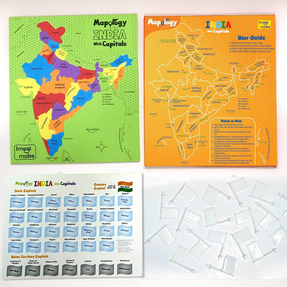 India map puzzle for kids with colorful state pieces and capitals by T-Rex the toyland Sitamarhi
