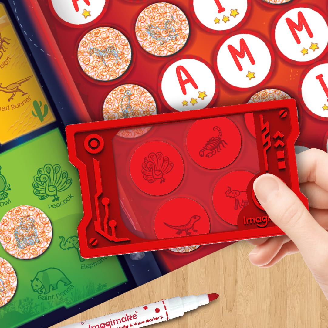 Colorful learning game tiles for children featuring various animals for ages 4-7 years