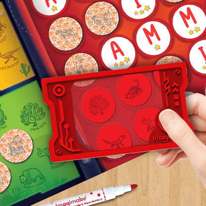 Colorful learning game tiles for children featuring various animals for ages 4-7 years