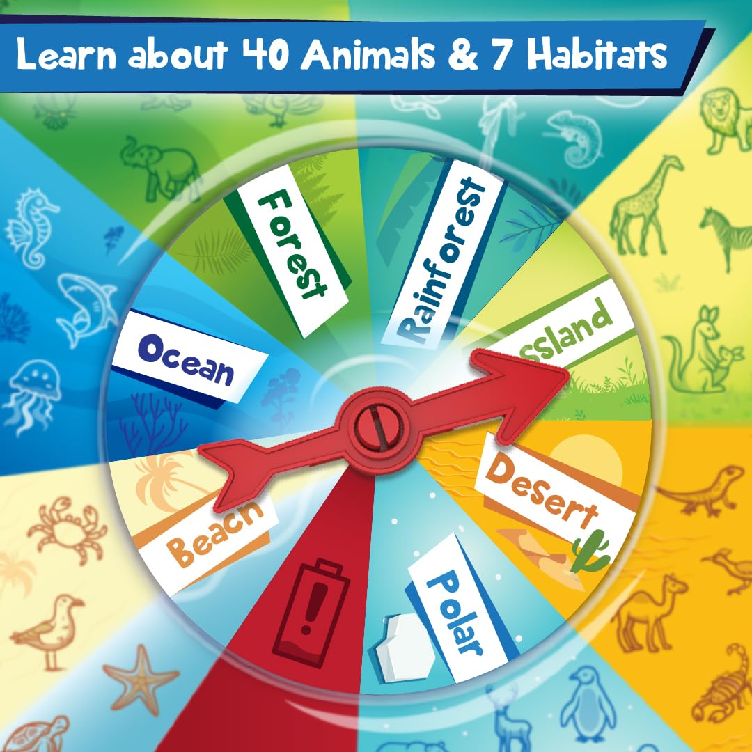 Interactive educational toy with colorful animal habitats for learning about animals and their environments