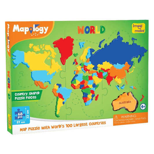Colorful world map jigsaw puzzle for kids with country-shaped pieces by T-Rex the toyland Sitamarhi