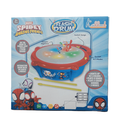 Kriddaank Spiderman musical drum for kids with light-up colors and 9 drum sounds