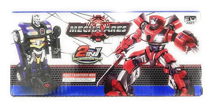 Mecha ARES- 2 in 1 Distortion Dual Model, Robot & Race Car Toy (Battery Operated) - with Bright Lights and Music - T-Rex the toyland Sitamarhi