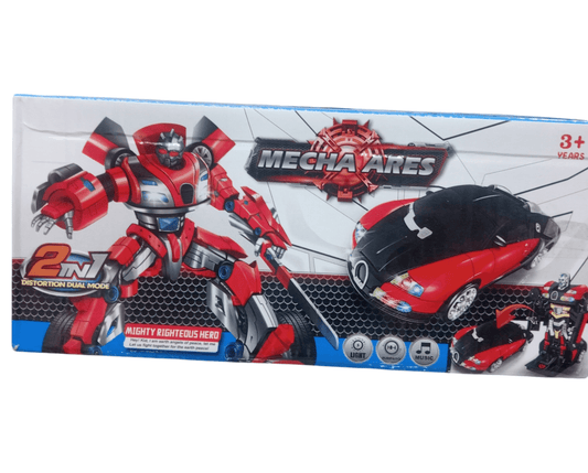 2 in 1 transformer toy car by T-Rex the toyland Sitamarhi in red and black transforming between robot and car