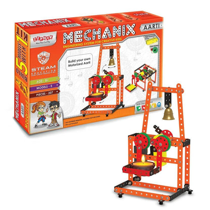 Mechanix Aarti construction set building kit with motorized features and educational STEAM components