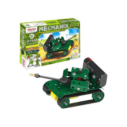 Mechanix battle station construction set tank model with green and black parts and packaging by T-Rex the toyland Sitamarhi