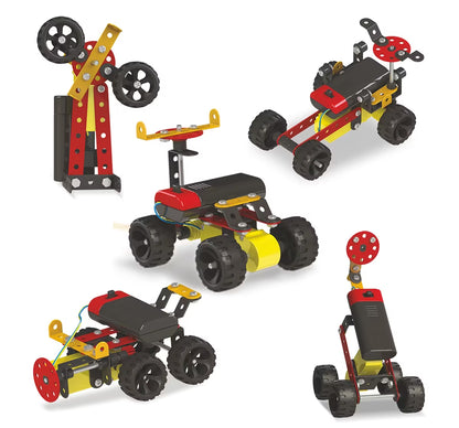 Colorful DIY robotics lego kit for ages 8 and up with multiple buildable models and moving parts