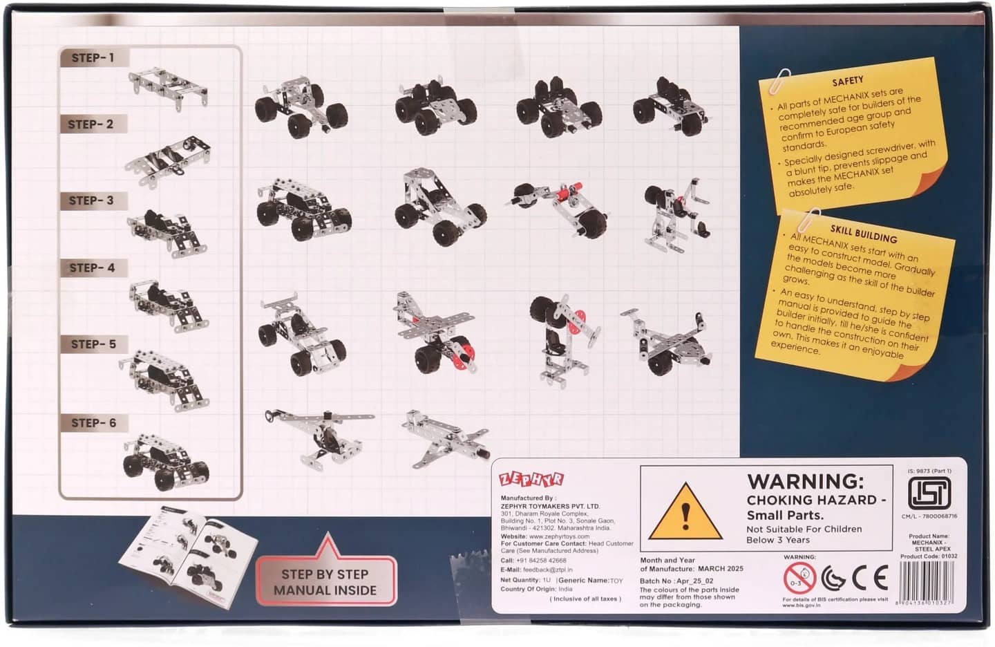 Mechanix Steel Apex - Steel Construction Set - 14 Models - 155 Pieces