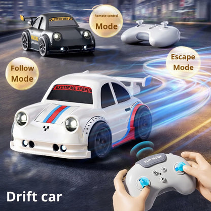 Remote Control RC Drift Racing Car Intelligent Motion Sensore with LED Lights Mini Dream Car Follow Me & Escape Mode Fall Resistant Toy Birthday Gift for for Kids Boys Girls