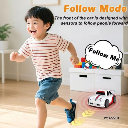 Remote Control RC Drift Racing Car Intelligent Motion Sensore with LED Lights Mini Dream Car Follow Me & Escape Mode Fall Resistant Toy Birthday Gift for for Kids Boys Girls