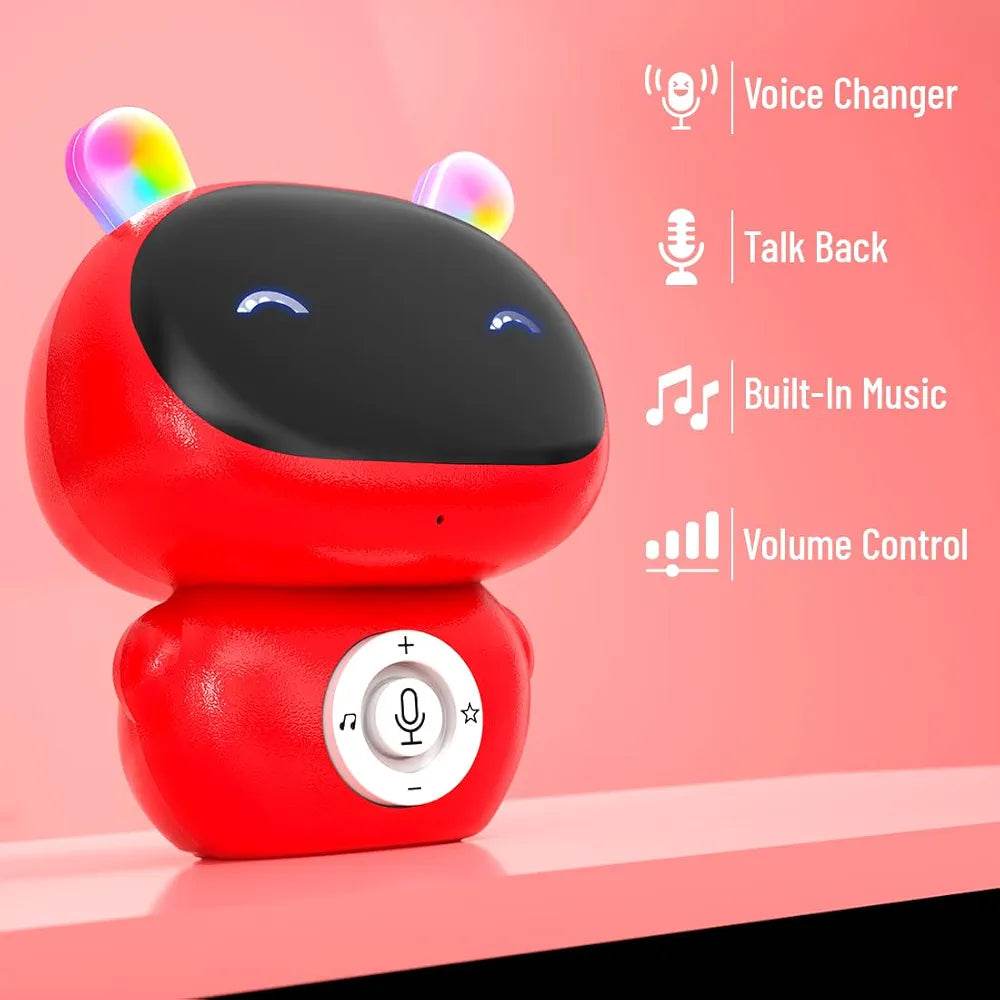 Mirana red interactive robot toy for toddlers with voice changer talk back and built-in music