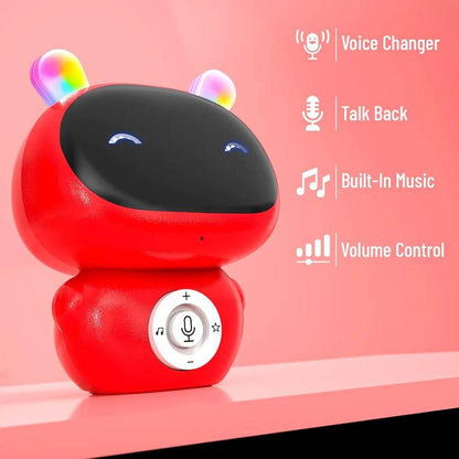 Mirana red interactive robot toy for toddlers with voice changer talk back and built-in music