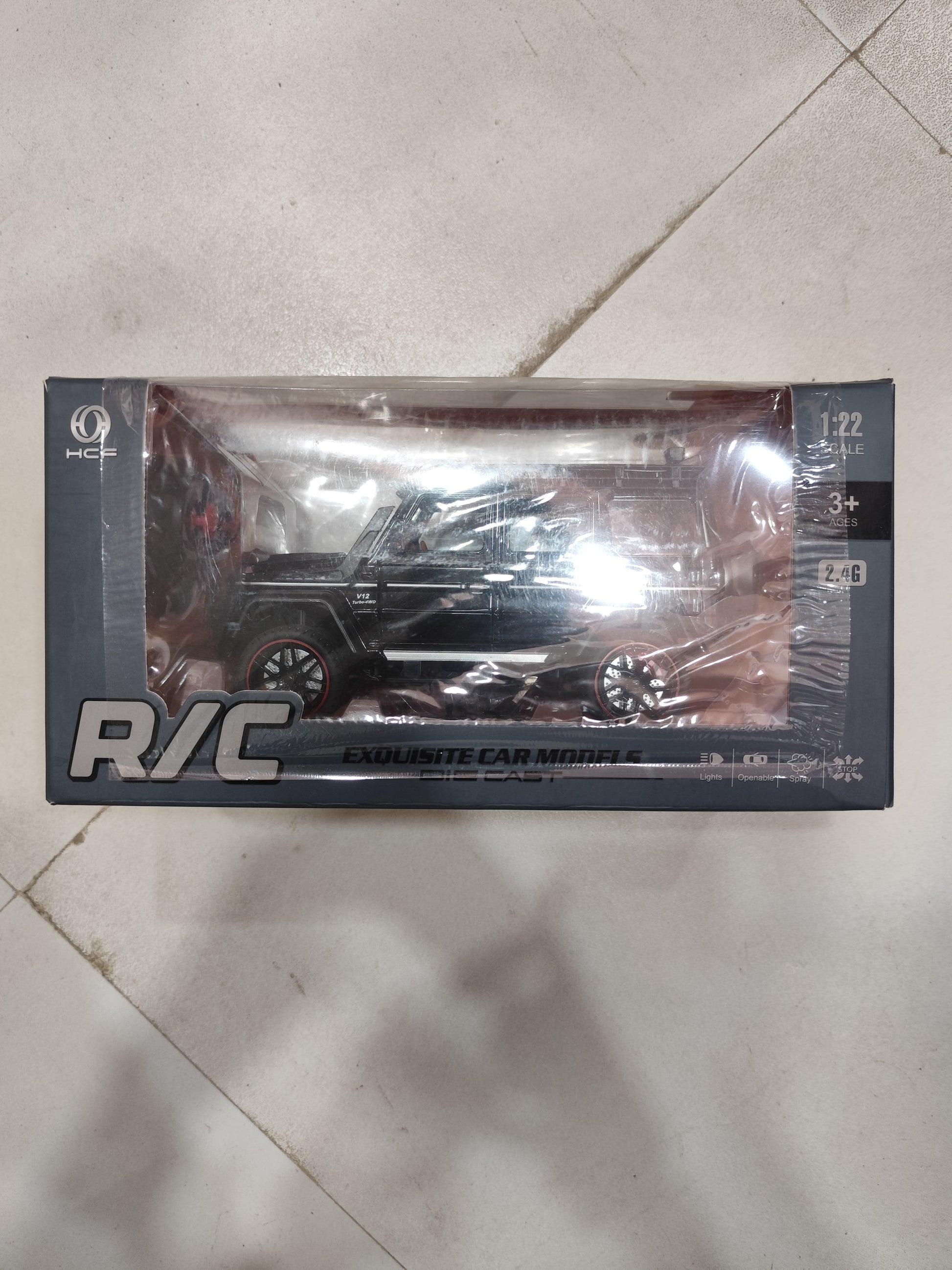 Black R/C model S car toy for ages 3 and up with exquisite detail and ready-to-play design