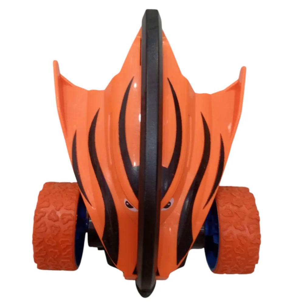 Orange monster truck car for kids with black flame design and large treaded wheels from T-Rex the toyland Sitamarhi