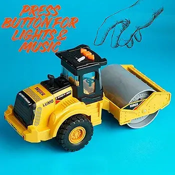 Yellow monster truck toy trucks with lights and music for kids ages 3 and up