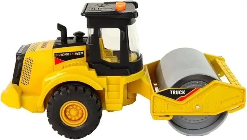 Yellow monster truck toy truck featuring a rolling drum for kids ages 3 and up