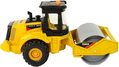 Yellow monster truck toy truck featuring a rolling drum for kids ages 3 and up