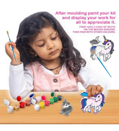 Mould & Paint Junior Uincorn DIY Kit for Making Fridge Magnet for Kids - T-Rex the toyland Sitamarhi