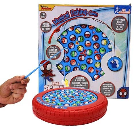 Musical fishing game with colorful fish and fishing rod for kids aged 3 and up