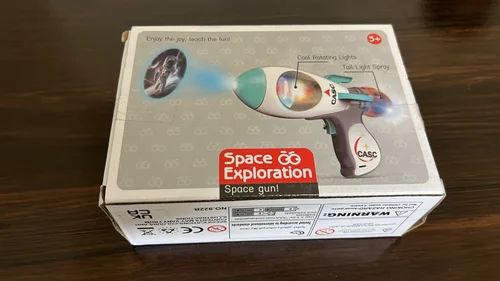 Colorful musical toy gun with lights and sounds for imaginative play ages 3 and up