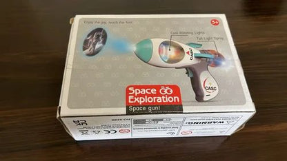 Colorful musical toy gun with lights and sounds for imaginative play ages 3 and up