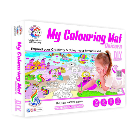 T-Rex the toyland Sitamarhi washable coloring mat large size 40x27 inches with unicorn design for kids
